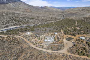 Bird's eye view with a mountain view