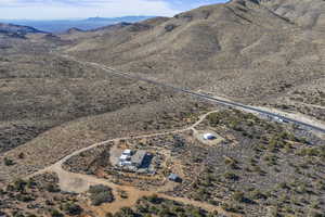 Aerial view with a mountain view