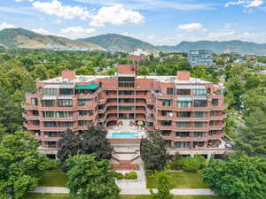 View of property with a mountain view