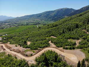 Bird's eye view of a mountain backdrop