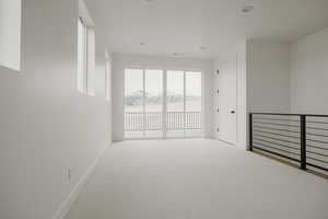 Carpeted empty room featuring a wealth of natural light