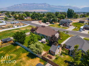 Bird's eye view featuring a mountain view