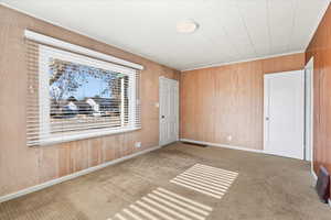 View of carpeted spare room