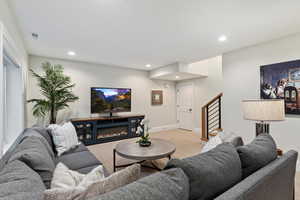 View of carpeted living room