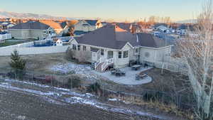 aerial view of the back of property