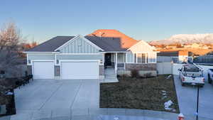 View of front of house featuring garage