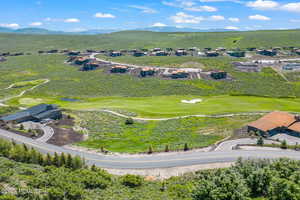 Aerial view featuring a mountain view