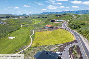 Aerial view with a mountain view