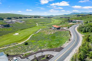 Bird's eye view featuring a mountain view