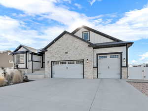 View of front of home with a garage