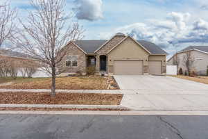 View of front of home with a garage