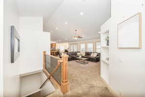 View of tiled living room