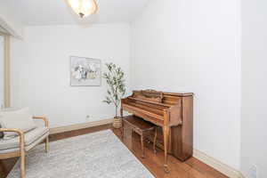 Sitting room featuring wood-type flooring