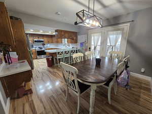 Dining room featuring light hardwood / wood-style floors