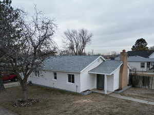 View of front of home with a front yard