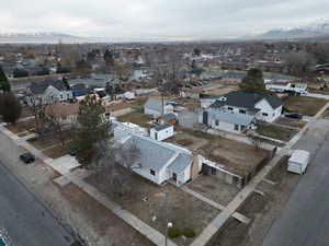 Drone / aerial view with a mountain view