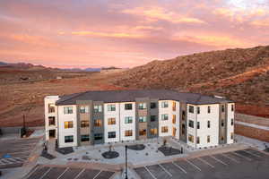 Exterior space with a mountain view