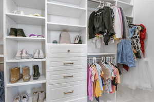 View of walk in closet