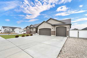 Single story home featuring a garage