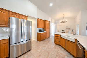 Open concept kitchen/ dining room.