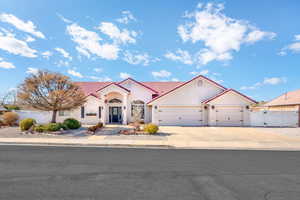 View of front facade with a garage