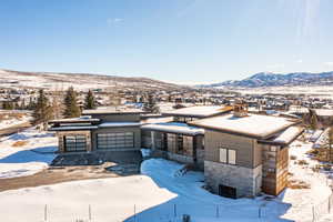 Exterior space with a mountain view