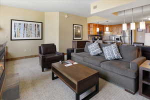 View of carpeted living room