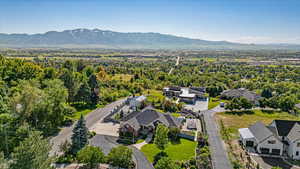 Aerial view with a mountain view