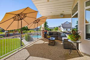 View of patio / terrace with an outdoor living space