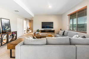 View of carpeted living room