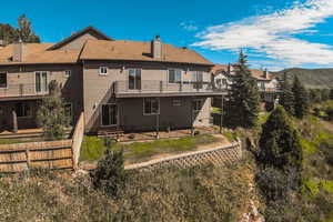 Back of house with a mountain view