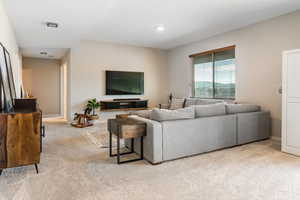 View of carpeted living room