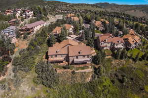 Aerial view featuring a mountain view