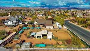 Bird's eye view featuring a mountain view and a rural view