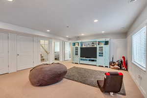 View of carpeted living room