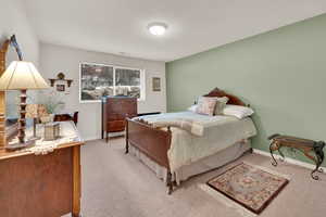 Basement bedroom with lots of natural light