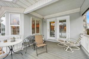 Relaxing summer breakfast on your deck