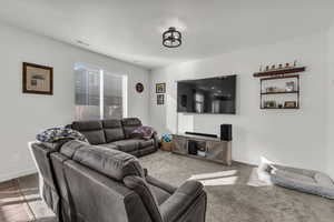 View of carpeted living room