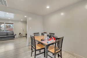 Dining room featuring light hardwood / wood-style floors