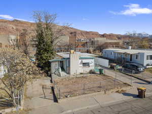 Exterior space featuring a mountain view