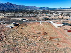 Aerial view featuring a mountain view