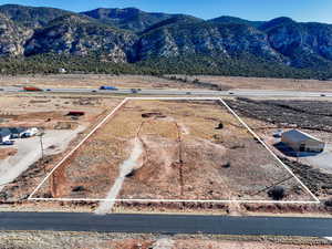 Drone / aerial view with a mountain view