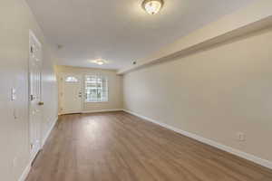 Entrance foyer featuring wood-type flooring