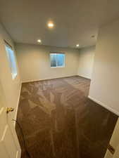 View of carpeted spare room