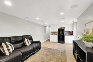 View of tiled living room