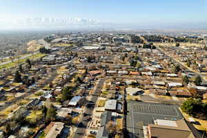 Aerial view featuring a mountain view