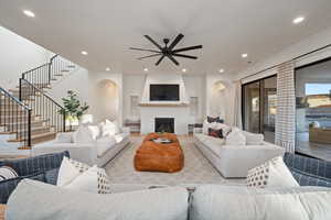 Living room with ceiling fan