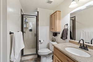 Main bathroom. This bathroom is very workable for a family with the tub and toilet in it's own room.