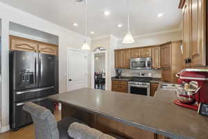 Spacious kitchen entering into the dining room area.