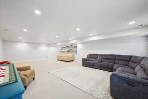 View of carpeted living room